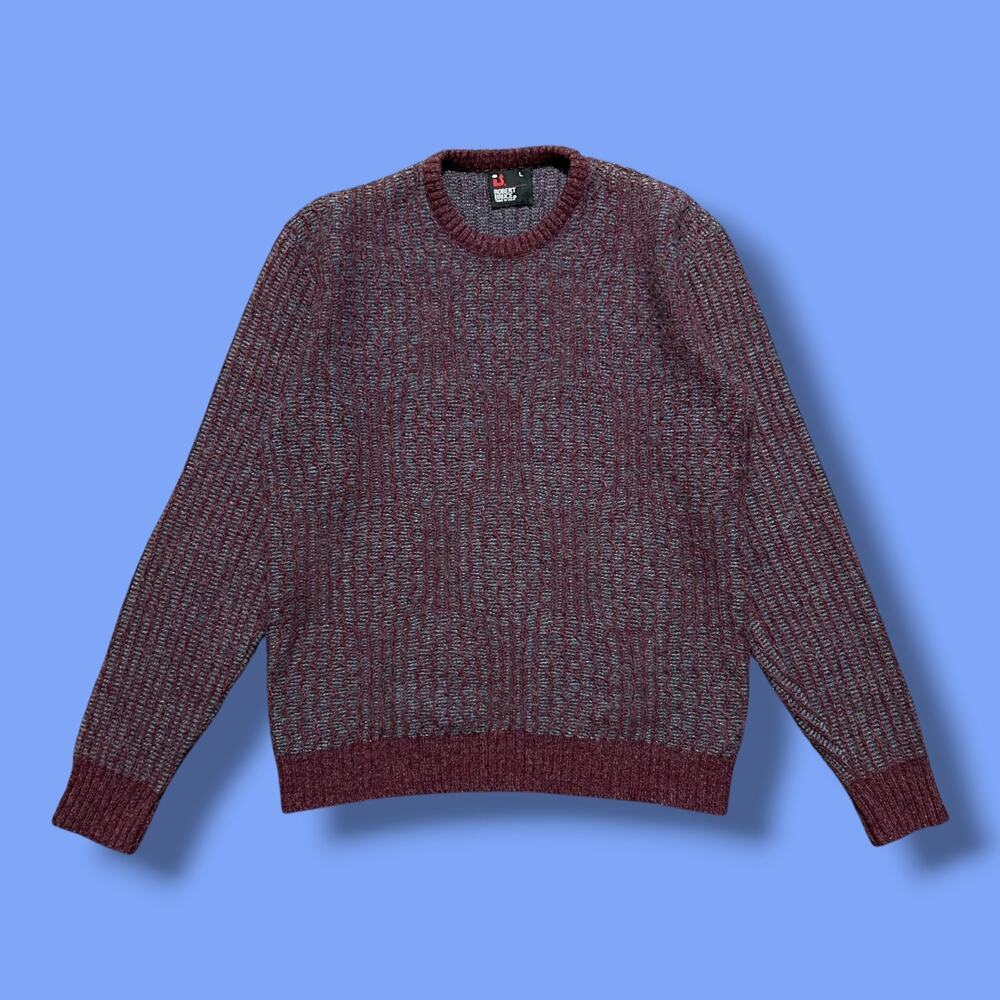 Vintage Wool Sweater 80s Crewneck Pullover Robert Bruce Union Made Large Unisex